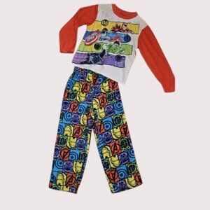 MARVEL Avengers Long Sleeve Fleece Pajamas Boys Size 8 *